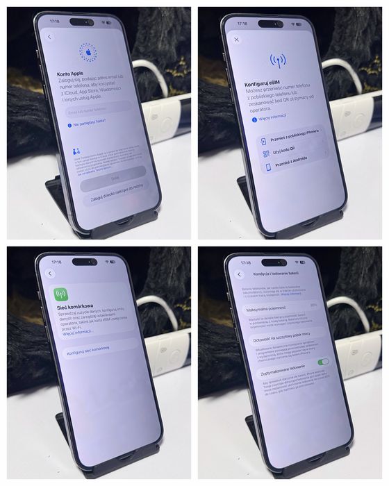 Apple iPhone 14 Pro Max | FIOLETOWY | eSIM | 256GB | 85% | BEZ BLOKAD | 13 ETUI + SZKŁA OCHRONNE