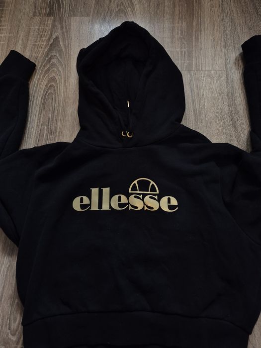 Кофта худі ellese в ідеальному стані тепла чорна бігова лого