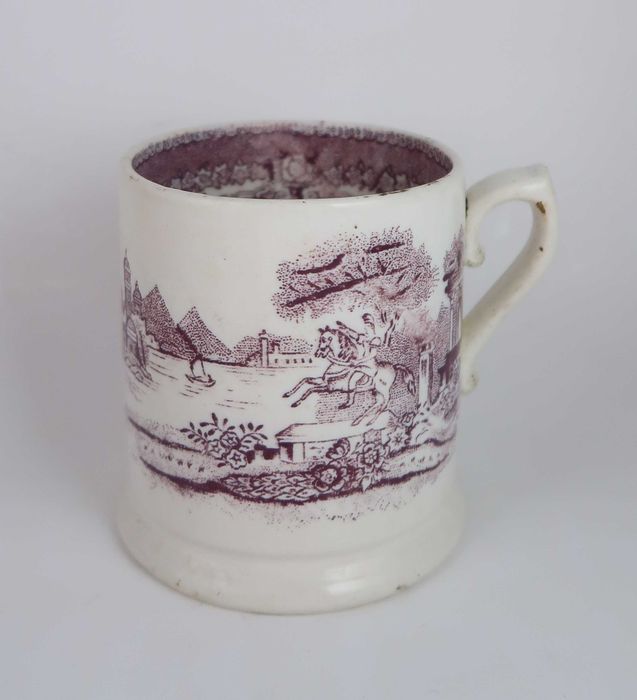 Grande caneca em faiança do Carvalhinho do Séc. XIX (rara)