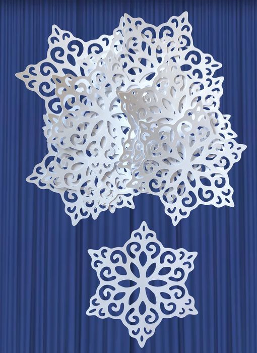 Dekoracja zimowa Zima Gwiazdka Śnieżynka Płatek 6 pakiet 10x9cm - 20sz