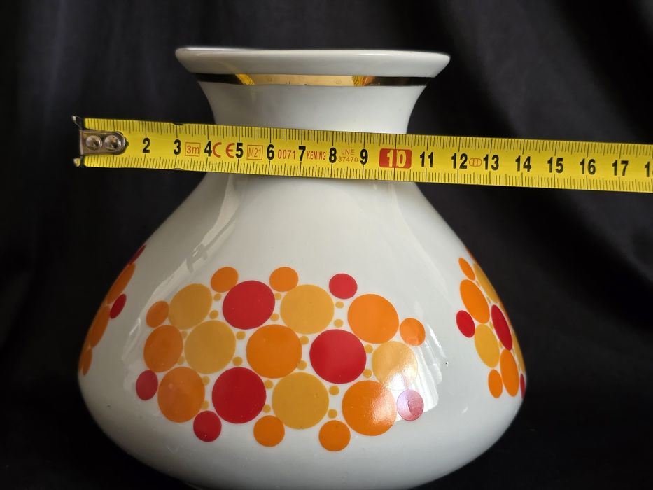 Wazon flakon kropki Chodzież lata 70 retro vintage prl
