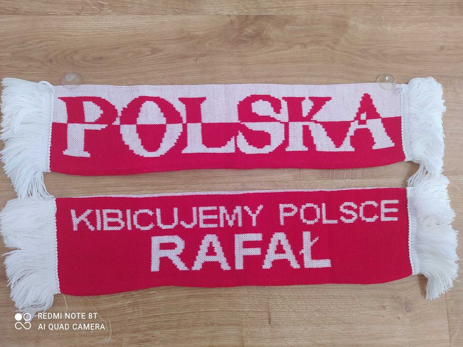 Szalik samochodowy POLSKA RAFAŁ z przyssawkami Kibicujemy Polsce