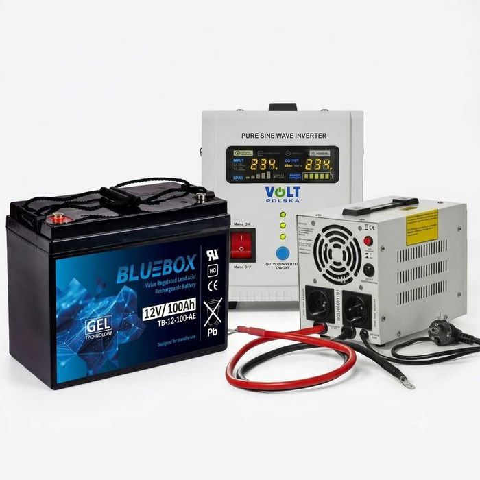 Інвертор Volt Polska 800W + Гелевий Акумулятор 100Ah 2в1 Комплект. Джерело безперебійного живлення. Инвертор и аккумулятор