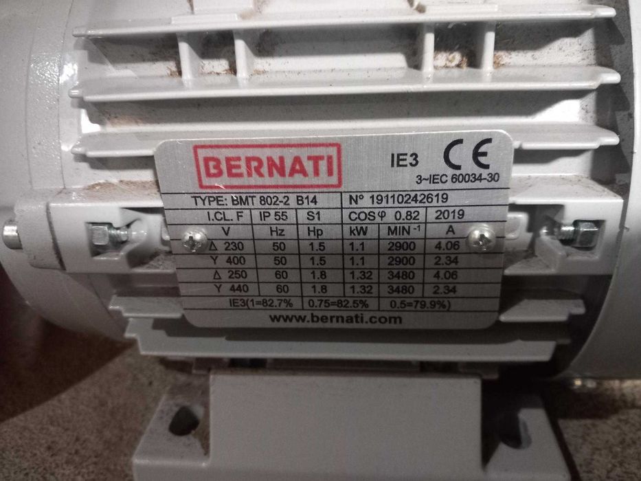 Motores Elétricos Novos BERNATI 1.1kW – Trifásicos IE3 – 2 Unidades