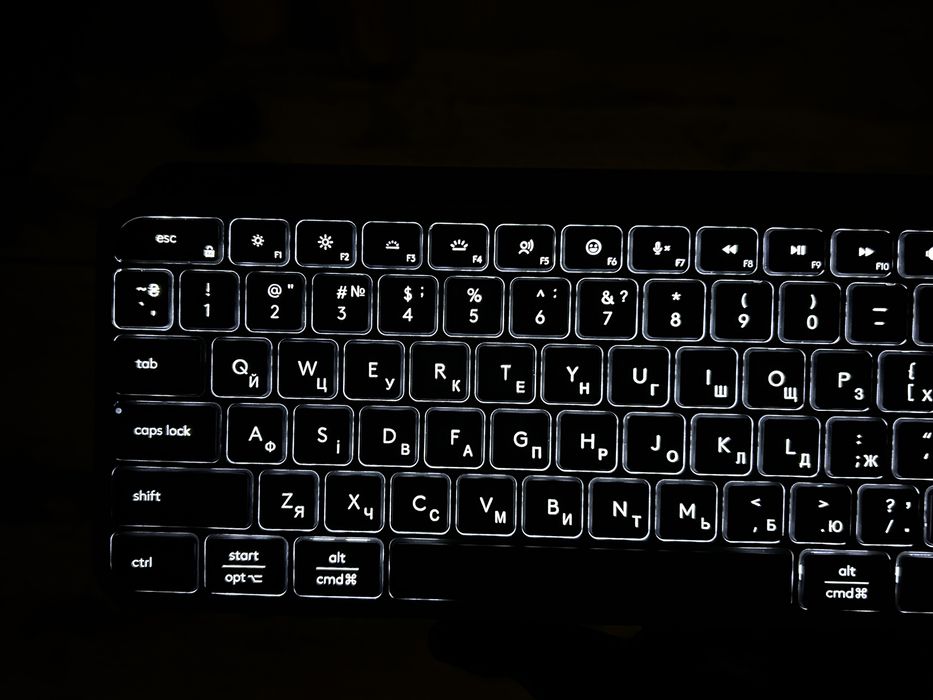 Безпровідна клавіатура з цифровим блоком Logitech MX Keys (Bolt) ANSI US/UA з якісним гравіюванням