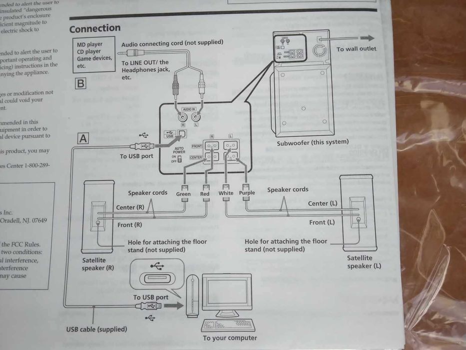 NOVO Sistema de Áudio Digital USB Aiwa UZ-US301