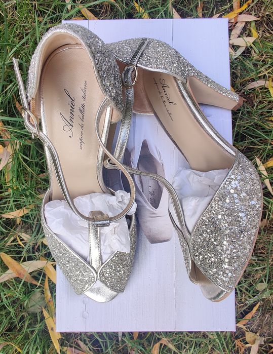Anniel 37 39 buty nowe ślub wesele glitter sylwester