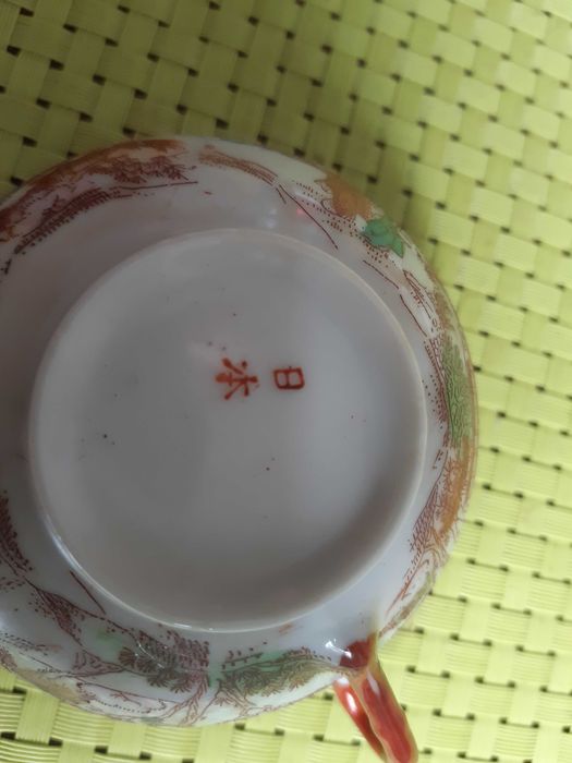 Porcelana, stara Japonia, filiżanka z podstawkiem, rzadkość