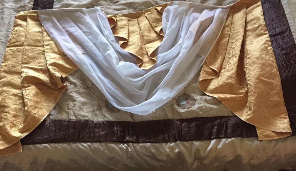 Штора на кухню «Лилия» Золото