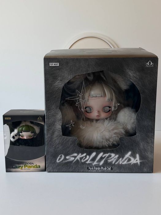 Оригінал‼️Pop Mart SKULLPANDA Punk Panda Plush Doll