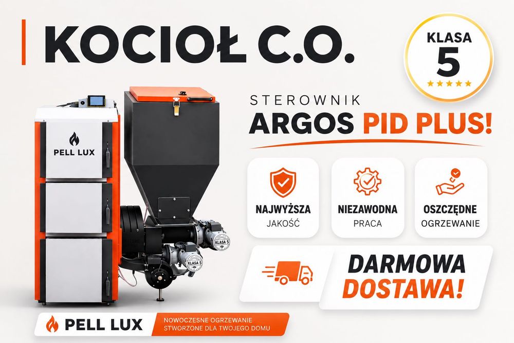 Piec na pellet TECHNIX PELL LUX 24 kW – nowoczesny, ekonomiczny kocioł od producenta. Wysoka jakość i oszczędność!