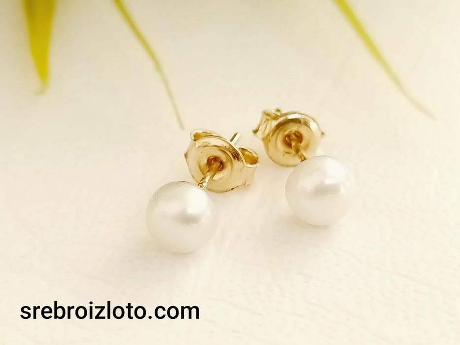 Kolczyki złote z perełkami