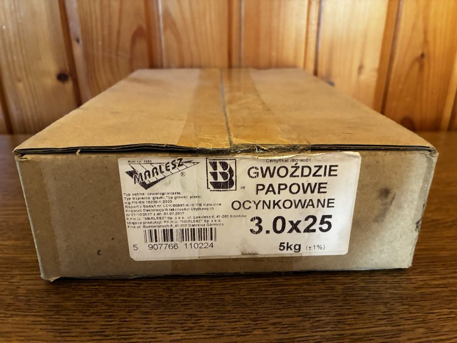 Gwoździe papowe ocynkowane Marlesz 3.00x25 5kg