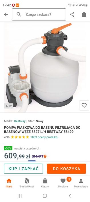 Basen bestway 366×99 z pompą piaskową