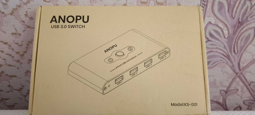 Переключатель Коммутатор Хаб Hub KVM Switch Anopu KS-001