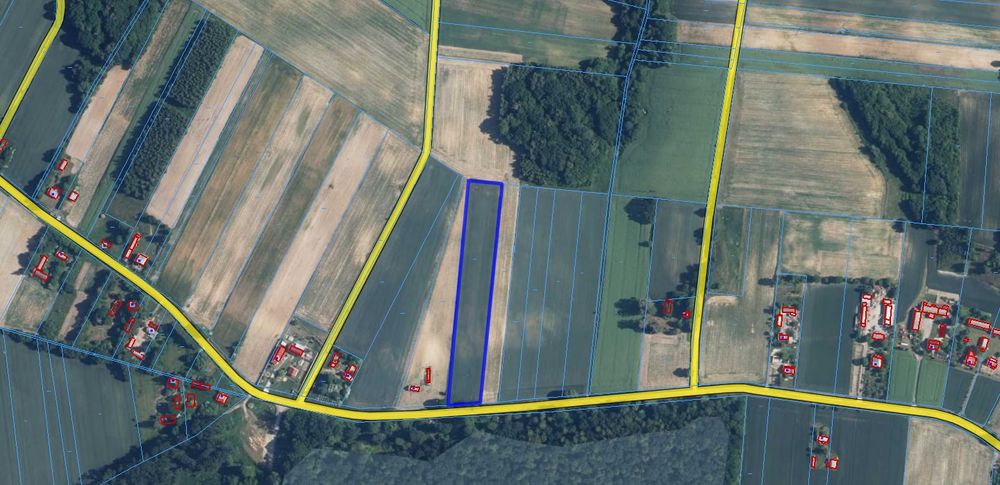 Do sprzedania grunt rolny 0.93 ha z czego 0.35 ha to działka budowla