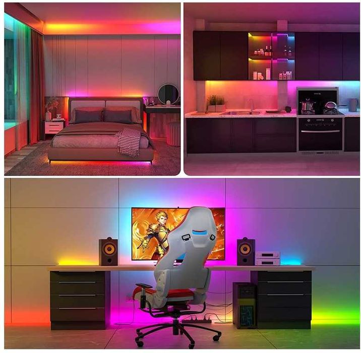 Taśma LED RGB + IC INTELIGENTNA pilot + app 2M