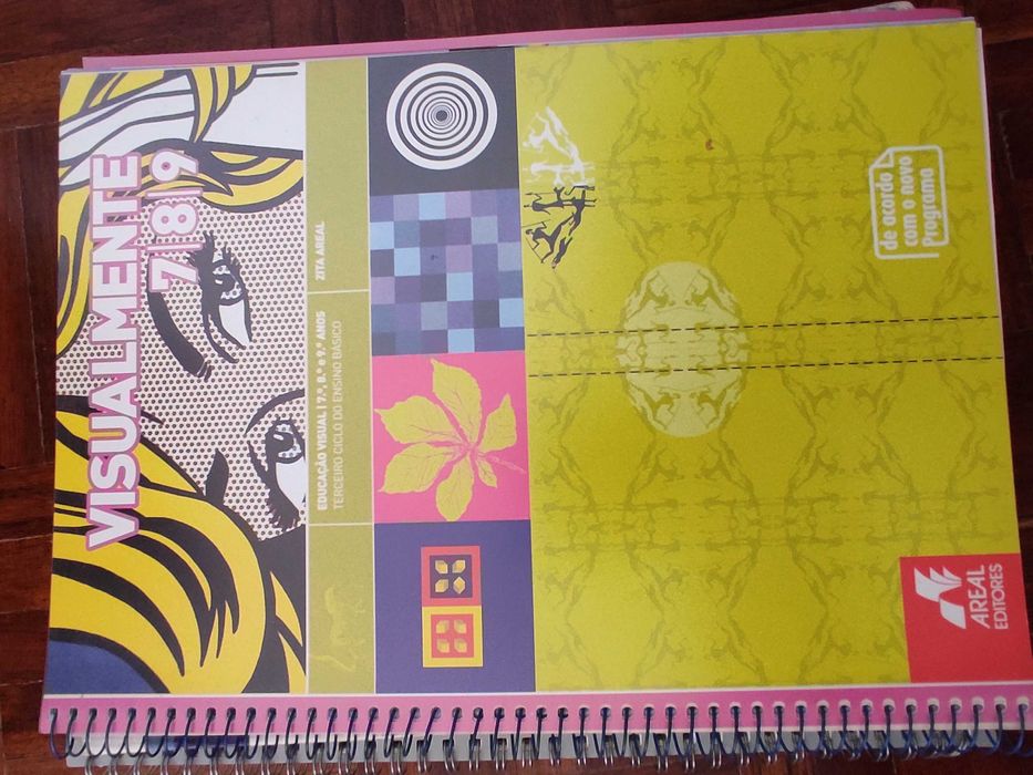 Livros escolares de diferentes anos de ensino e disciplinas