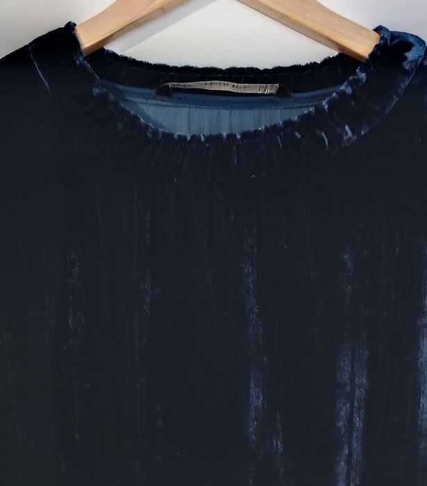 Vestido veludo azul escuro da zara