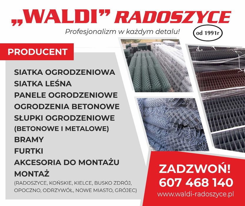 Ogrodzenie Panelowe FI 4 H-153 + 25cm podmurówka -cały zestaw  "WALDI"