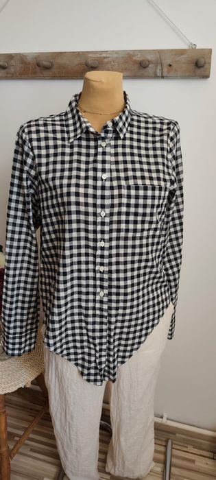 KOSZULA damska J.Crew czarno-biała w kratkę ROZMIAR M