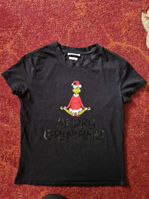 T shirt koszulka dzieciece czarna merry grinch mas 3
