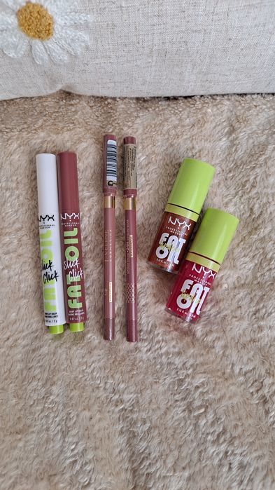 Zestaw do ust,NYX Fat Oil,Slick Click,żelowa kredka Eveline Variete