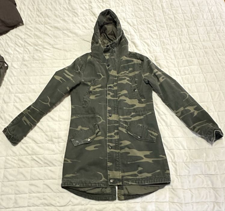 Камуфляжна куртка парка подовжена зимова із знімним утепленням