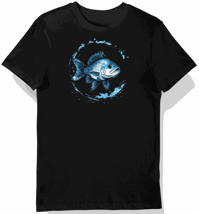 Koszulka męska czarna z nadrukiem błękitnego ogona XL