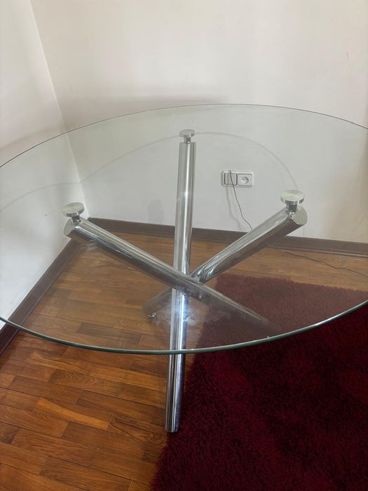Mesa de vidro sala redonda