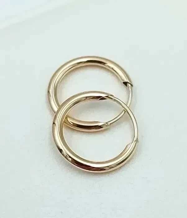 Złote Kolczyki Koła kółka Kółeczka 1 cm próba 585 NOWE