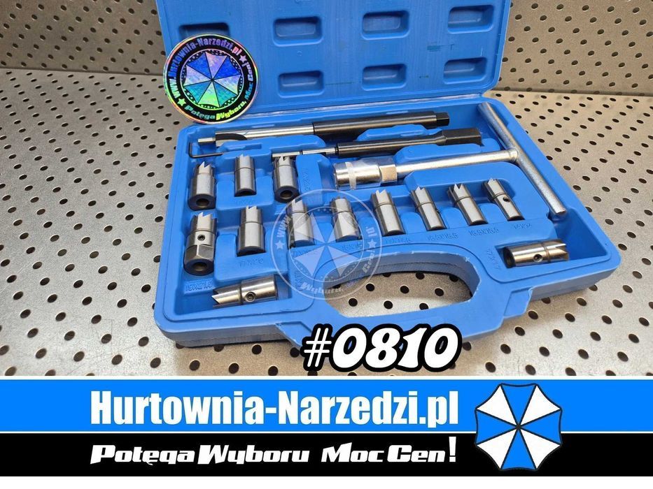 Zestaw frezów do gniazd wtryskiwaczy 17-el. frezy do wtryskiwaczy