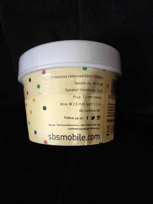 Nowe słuchawki dokanałowe SBS- Ice cream kolor biały