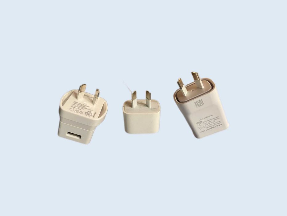 3 Adaptadores de carregamento USB 2 pinos: Samsung, Apple e Tech.Inc