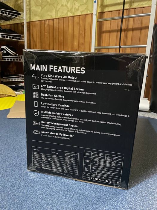 Зарядна станція Fossibot F2400, 2400 Вт, 2048 Вт/год EUНОВІ УНаявності