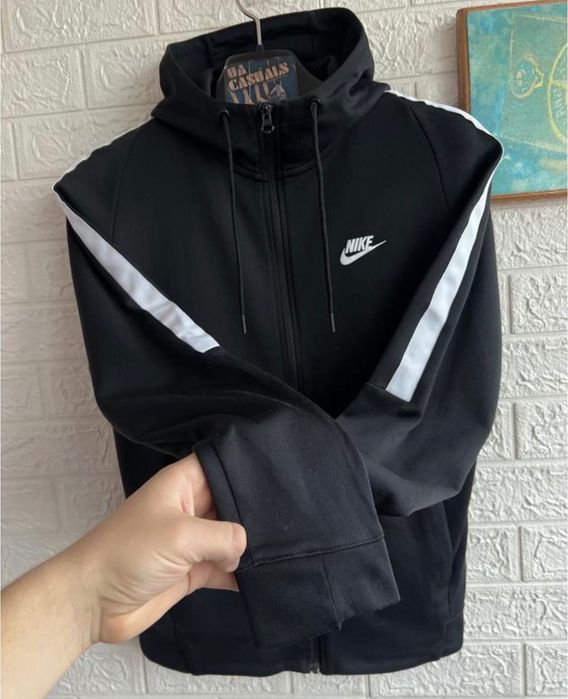 Зіп Худі Nike NSW jacket tribute олімпійка з капюшоном осіння чорні біркі з лампасами рМ