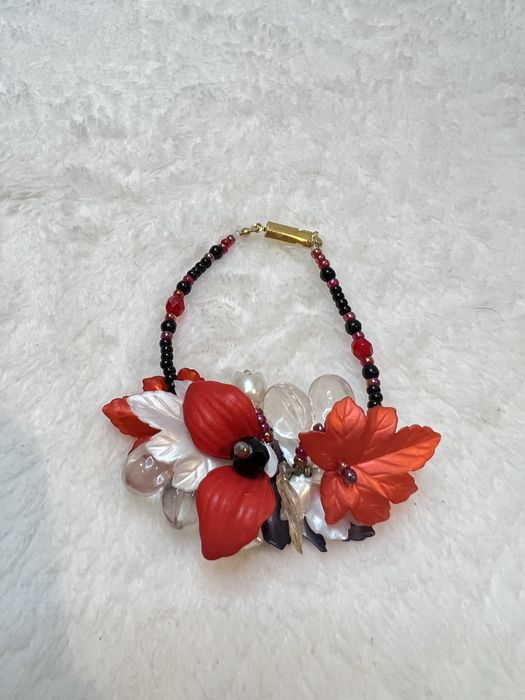 Bransoletka ręcznie robiona handmade vintage lata 80s coquette 23