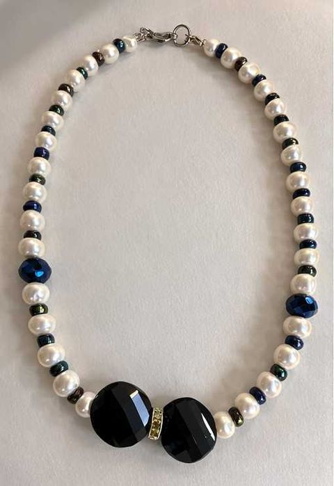 Бижутерия колье Бабочка бусины /  Біжутерія кольє Метелик перли