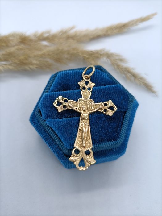 Zawieszka krzyżyk ze złota, złoto pr 585