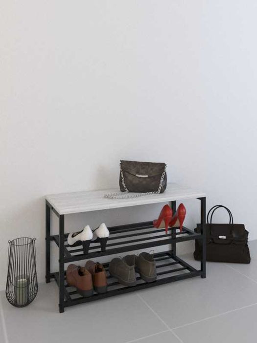 Полка для обуви металлическая RS с сиденьем. Магазин MBL