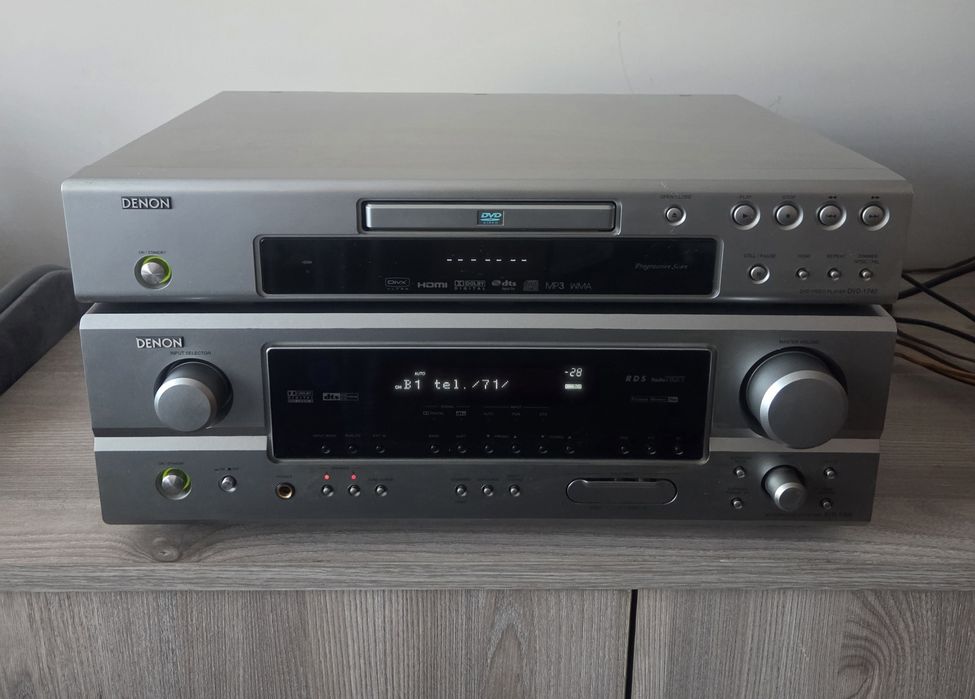 Amplituner Denon oraz odtwarzacz DVD