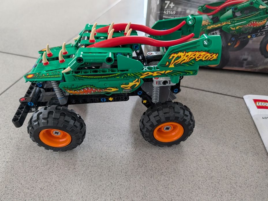LEGO Technic 42149 Monster Jam Dragon pull back krokodyli pojazd teren