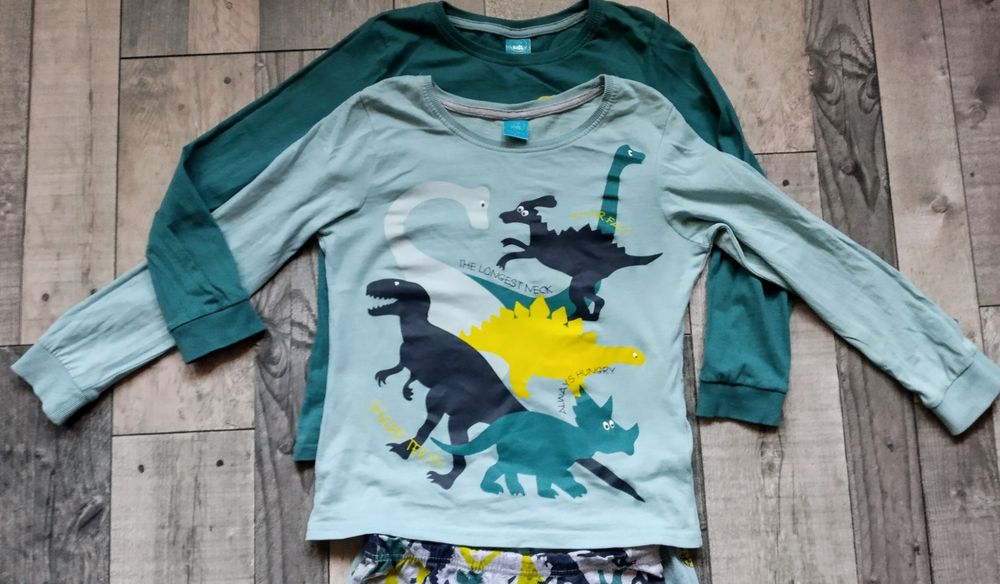 2_pak komplet- 2cz.lekkie piżamki cotton dziecięce w cooll Dinozaury 6-8 lat