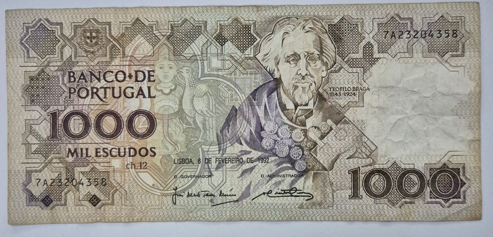 Nota 1000Esc. Teófilo Braga - 06/02/1992