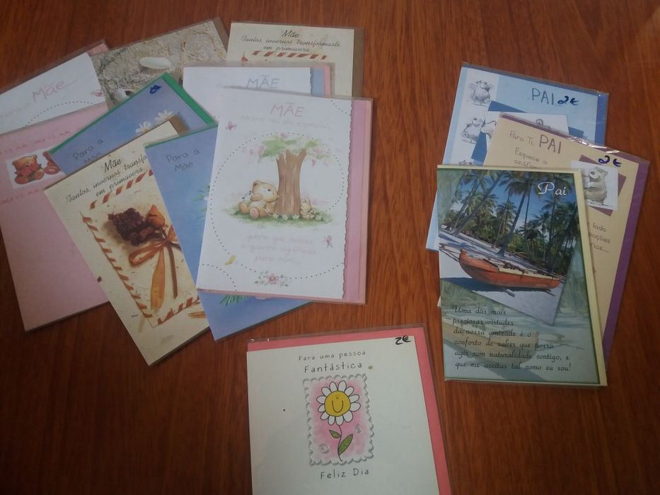 Postais: Aniversário, Natal, Mãe, Pai etc