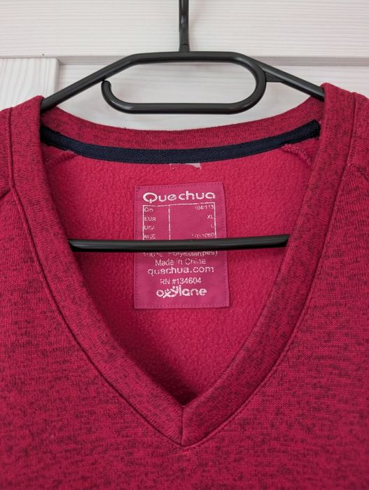 Burgundowa bluza, polar Quechua