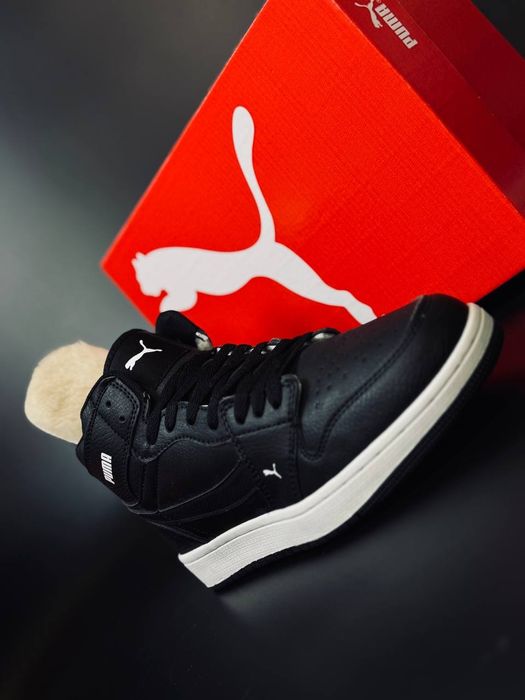 Женские кроссовки Puma Черные кожаные кросівки жіночі зимові