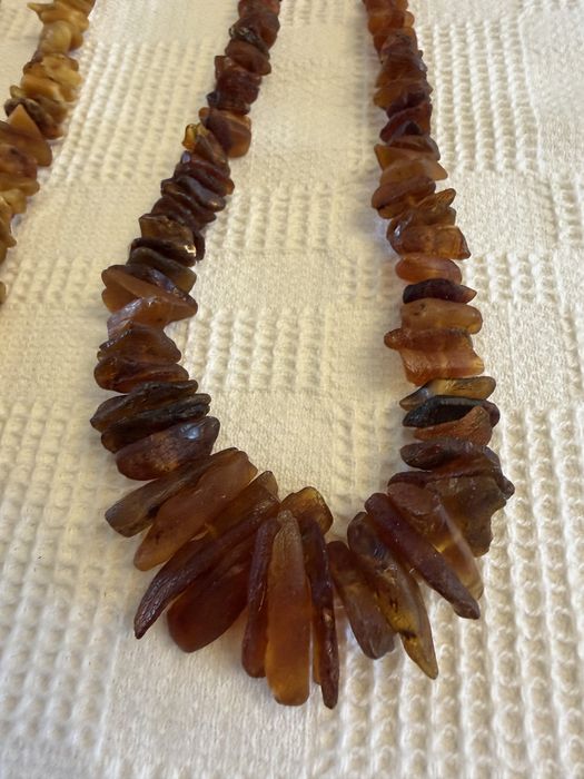 Korale bursztyn surowy 47cm