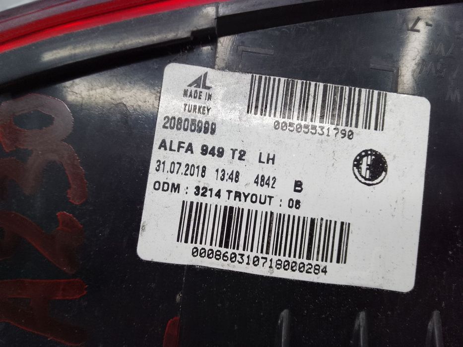 Фонарь левый в крышке 50553179 для Alfa Romeo Stelvio 2017-2023