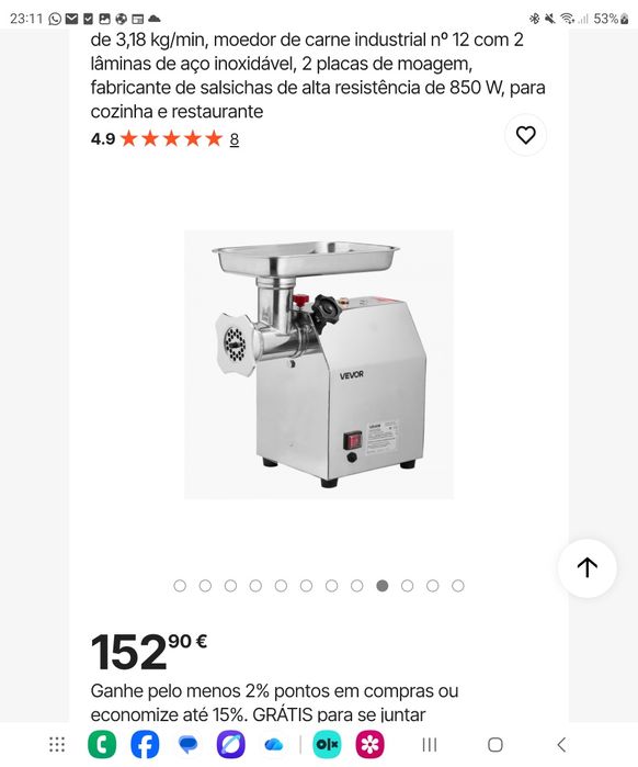 Máquina picar carne Vevor